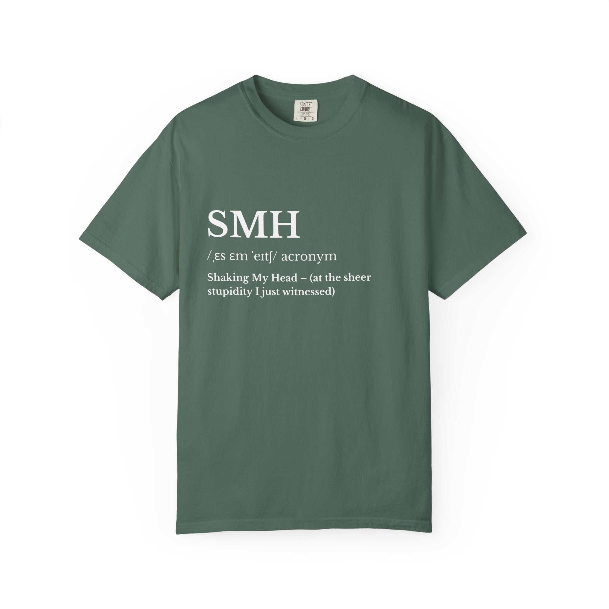 SMH Classic White T Shirt Unisex Garment Dyed Crew Tee