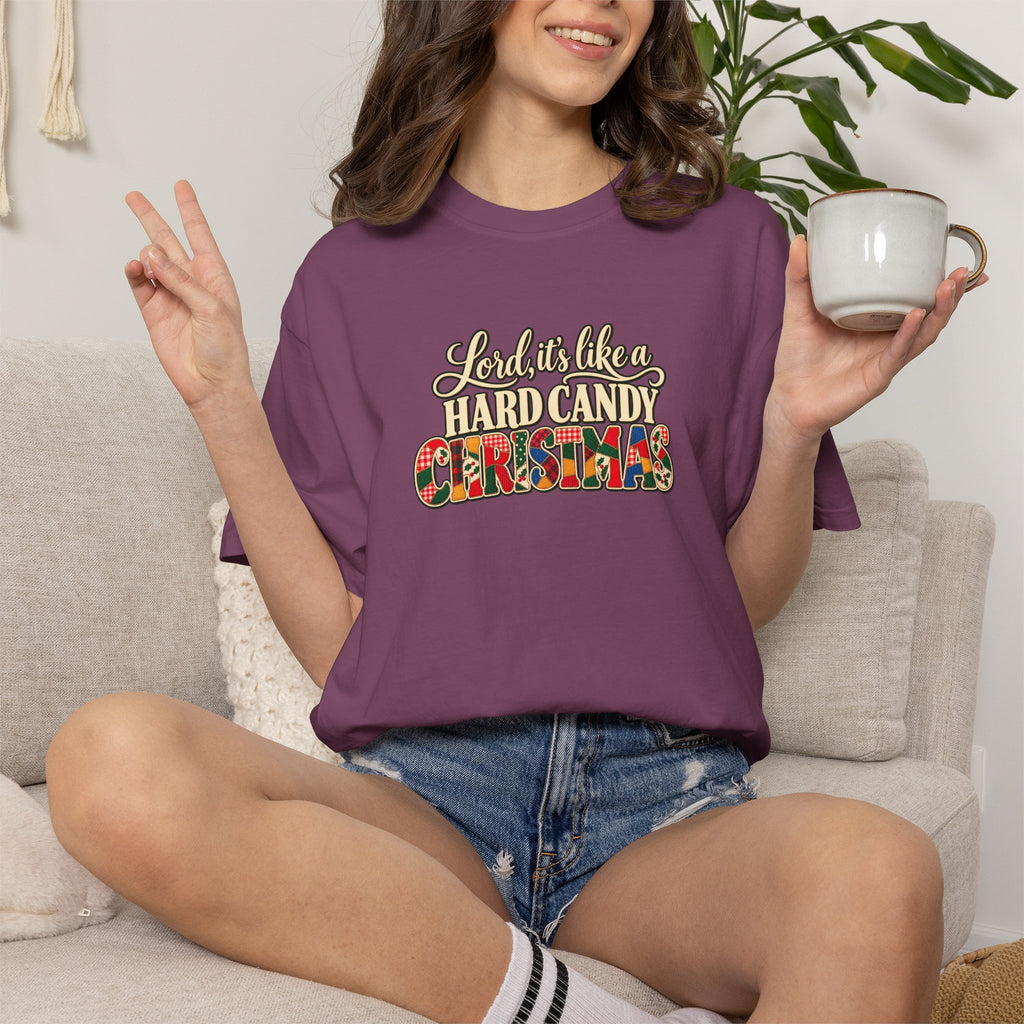 Hard Candy Christmas Shirt, Vintage Patchwork Christmas Tee, Retro Country Holiday Shirt, Coordinating Couple Christmas Shirts
