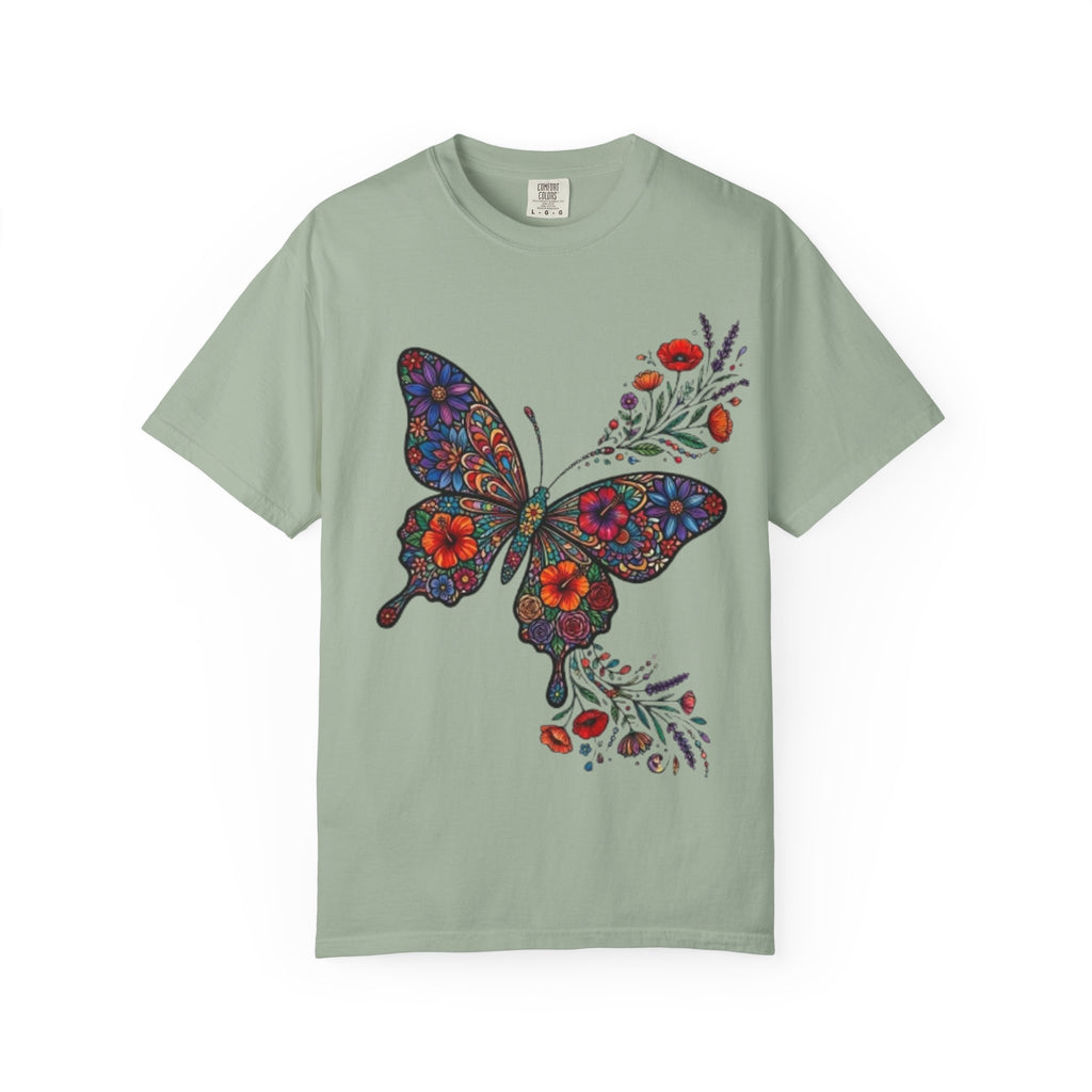 Floral Mosaic Butterfly T Shirt
