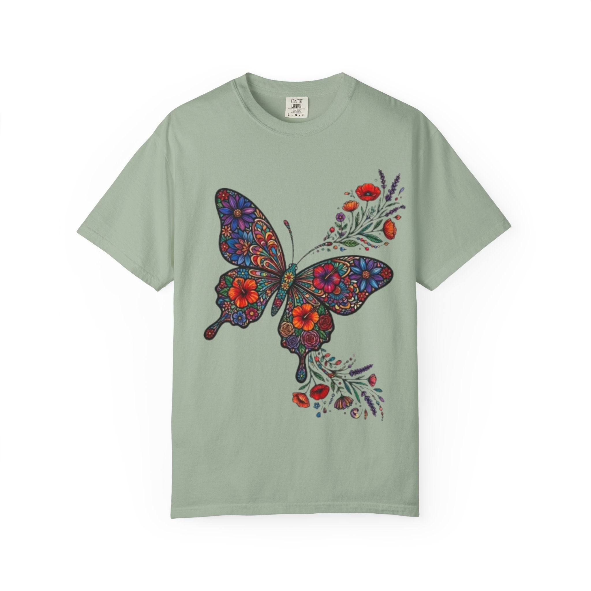Floral Mosaic Butterfly T Shirt