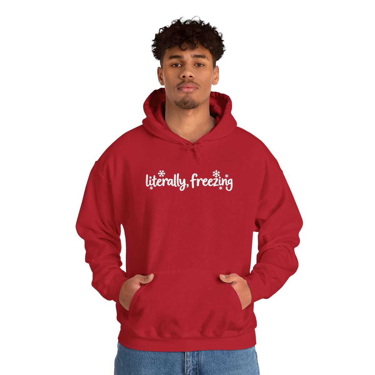 Literally Freezing Hoodie, Funny Winter Sweatshirt, Cute Snowflake Shirt, Cozy Winter Outfit, Minimalist Winter Hoodie, Cold Weather Gift