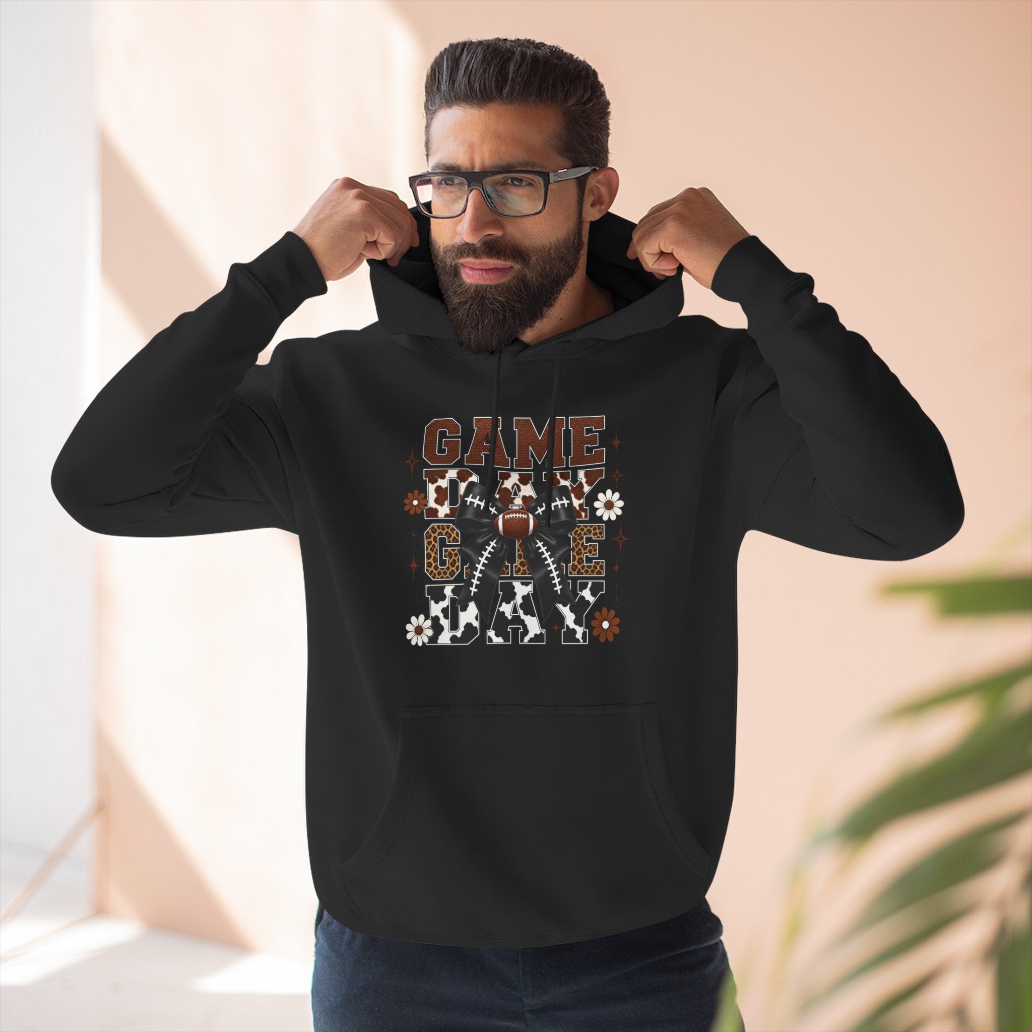 Game Day Football Hoodie Vintage Grunge Helmet Design