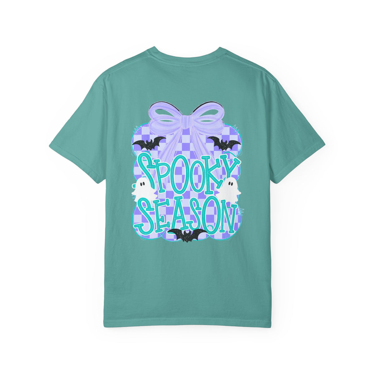Spooky Season Ghost Tee Lavender Bow Halloween T Shirt