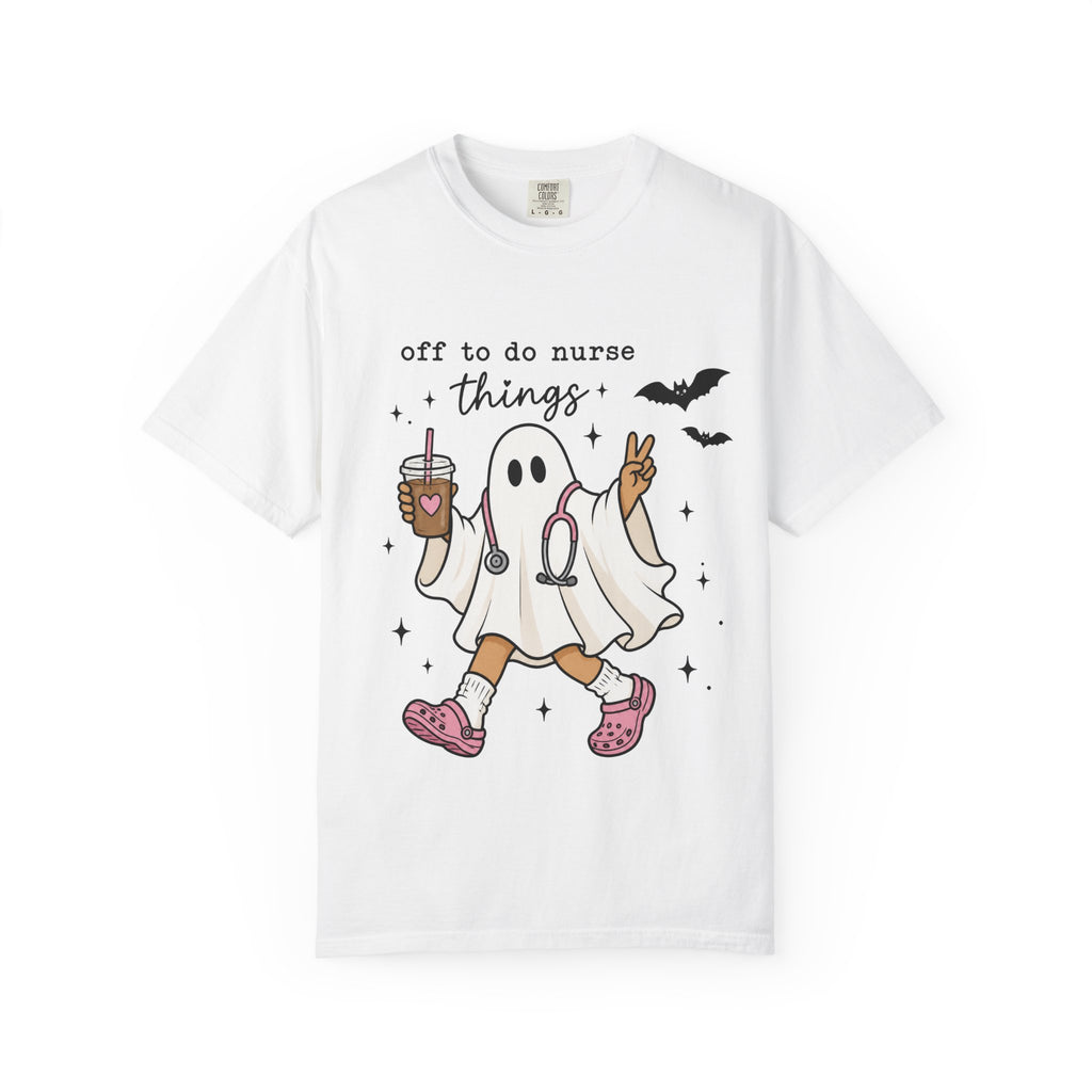 Nurse Ghost Halloween T Shirt Off to Do Nurse Things Cute Medical Costume Tee