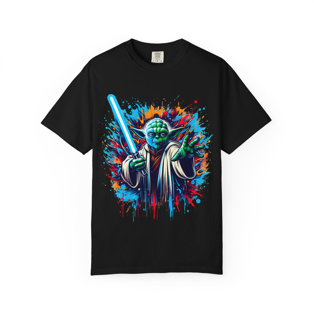 Galactic Jedi Warrior T Shirt Yoda Lightsaber Graphic Tee