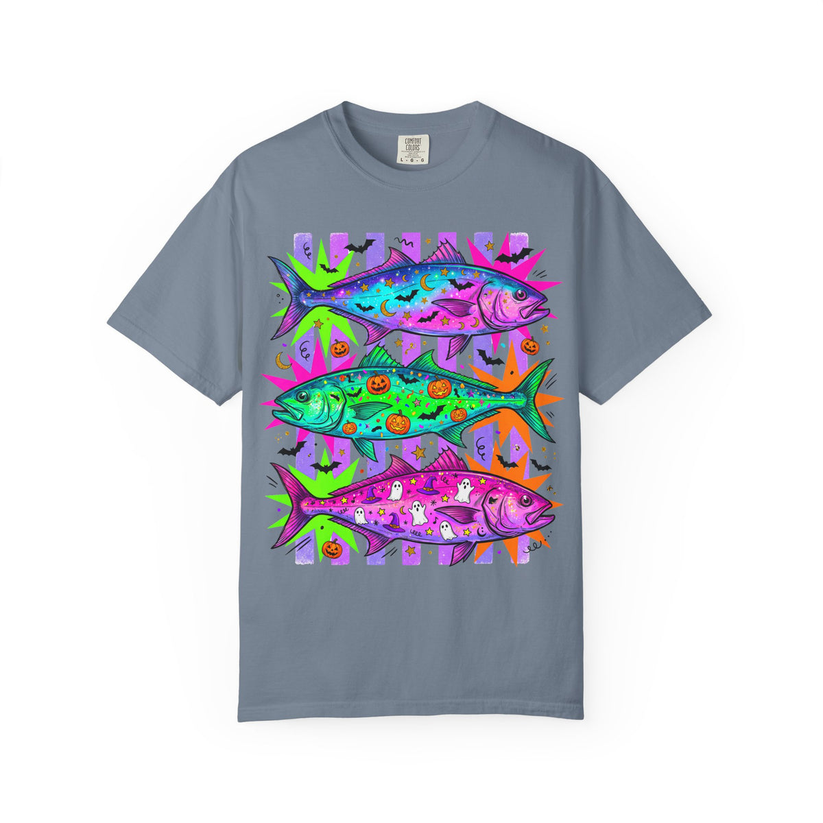 Bright Halloween Tropical Mackerel T-Shirt — Colorful Surf & Beach Fish Graphic Tee