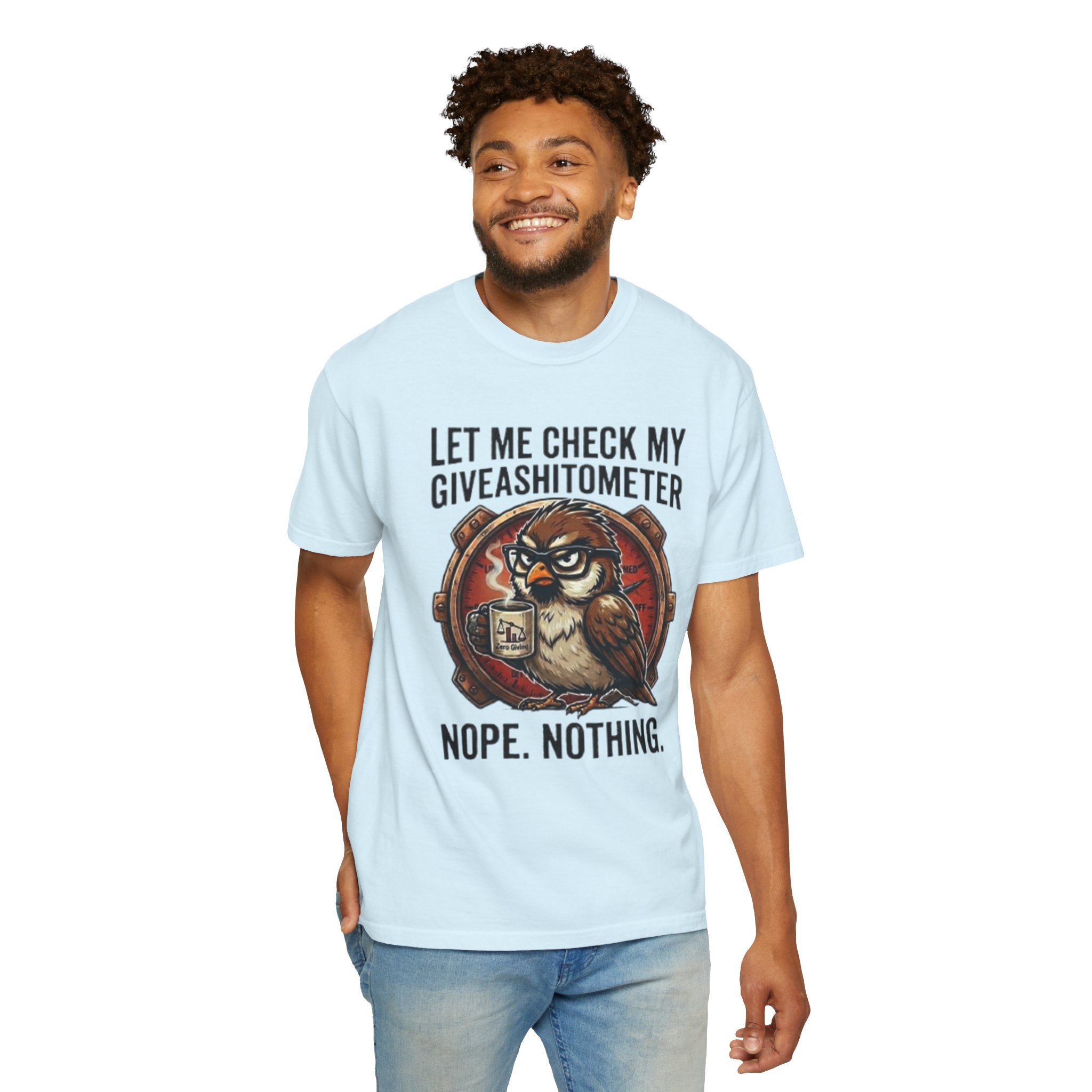Let Me Check My Giveashitometer TShirt Funny Owl Graphic Tee