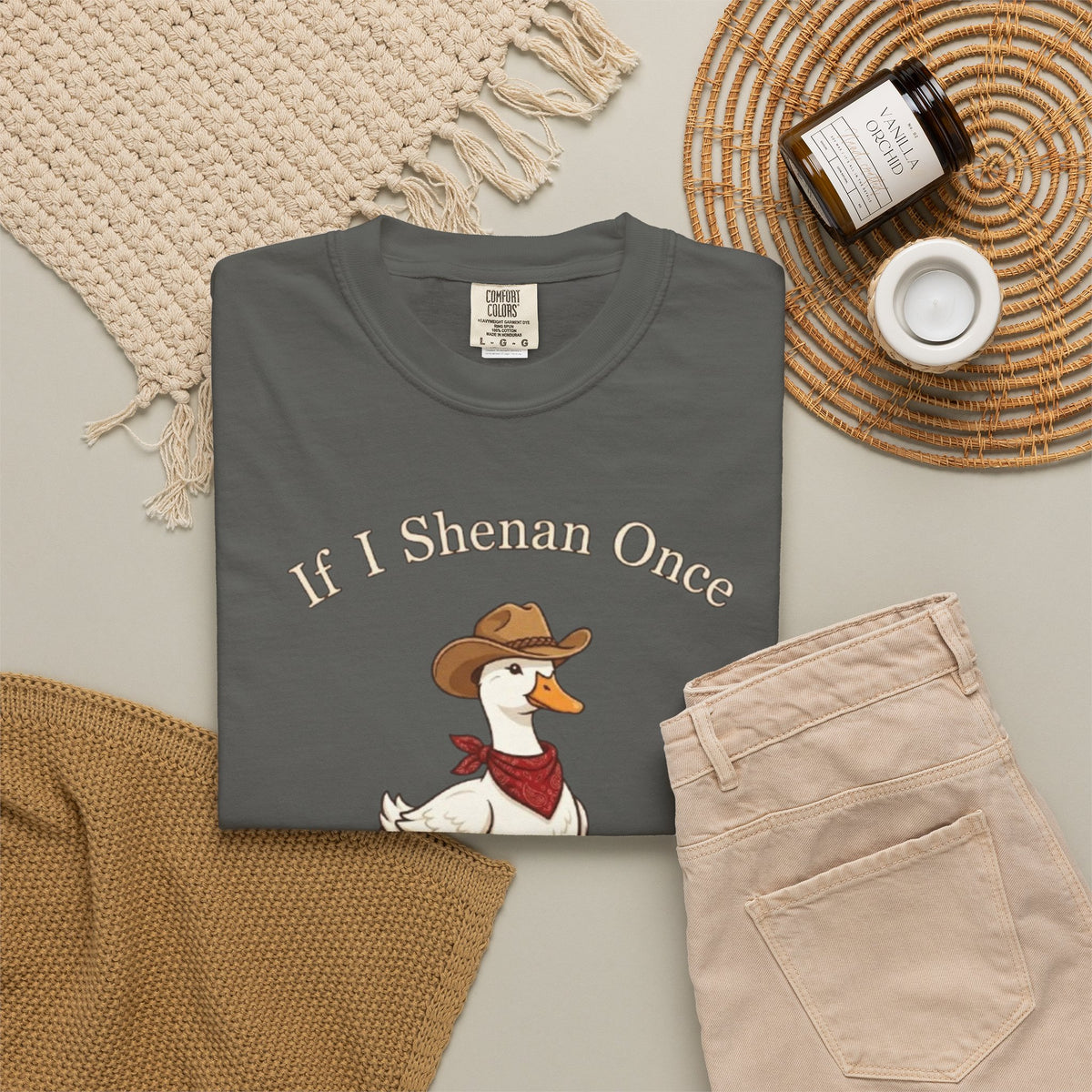 If I Shenan Once Shenanigan T Shirt Funny Cowboy Duck Graphic Tee