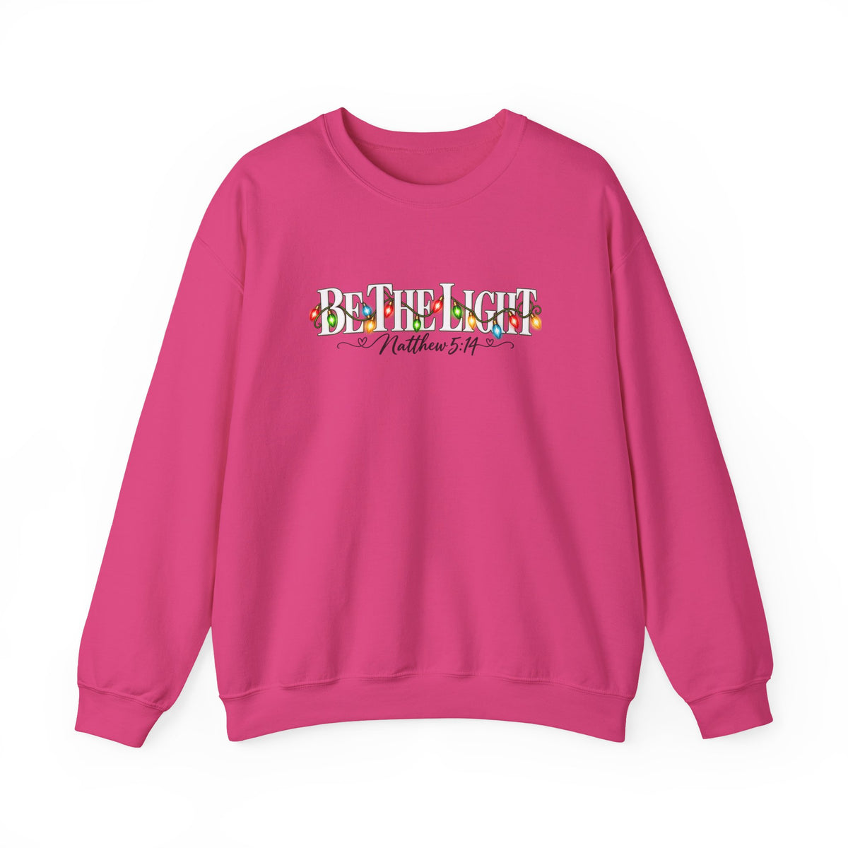 Be The Light Christmas Sweatshirt, Matthew 5:14 Christian Crewneck, Christmas Lights Faith Sweatshirt, Inspirational Holiday Gift