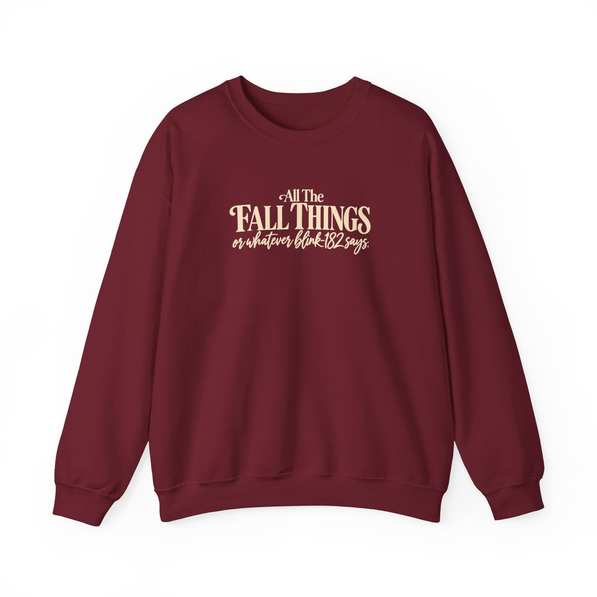 Crewneck Sweatshirt All the Fall Things Minimal Cream Script Inspirational Pullover