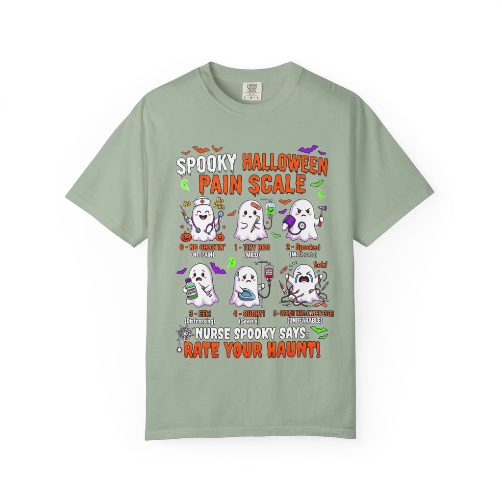 Halloween Ghost Pain Scale T-Shirt Spooky Halloween Pain Scale Nurse Funny Tee
