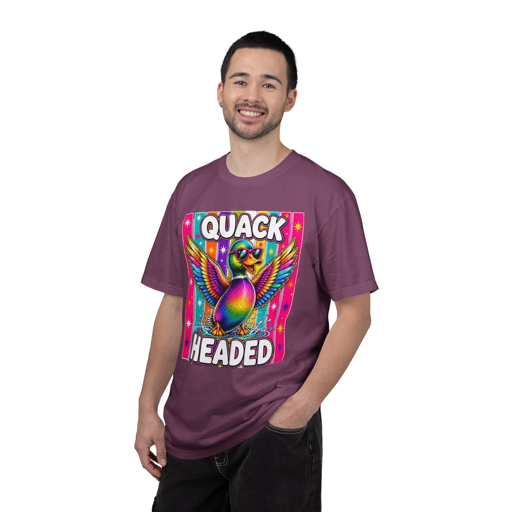 Quack Headed Duck T Shirt Vibrant Retro Rainbow Duck Graphic Tee