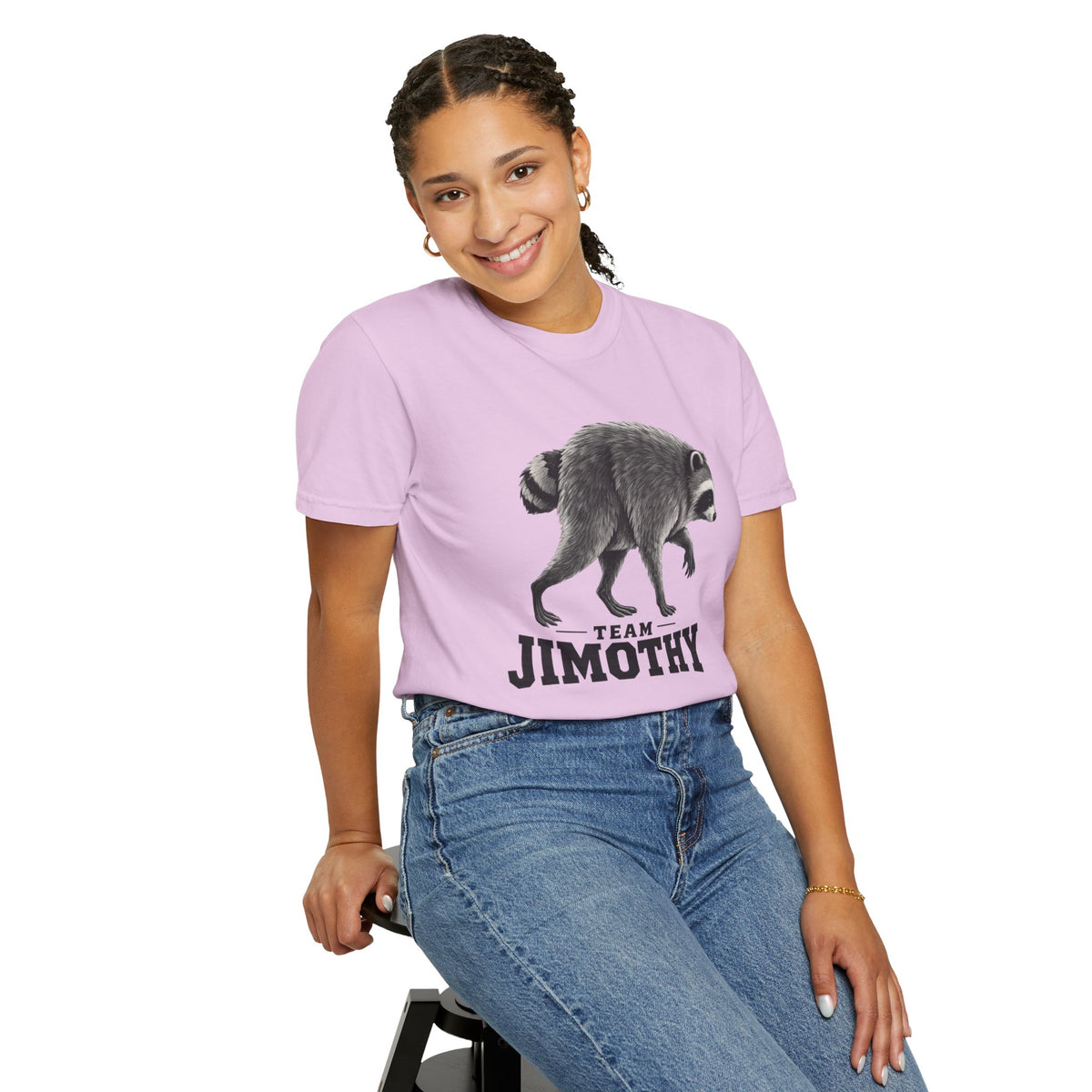 Team Jimothy Raccoon Garment Dyed Tee Shirt Vintage Wildlife Graphic Tee