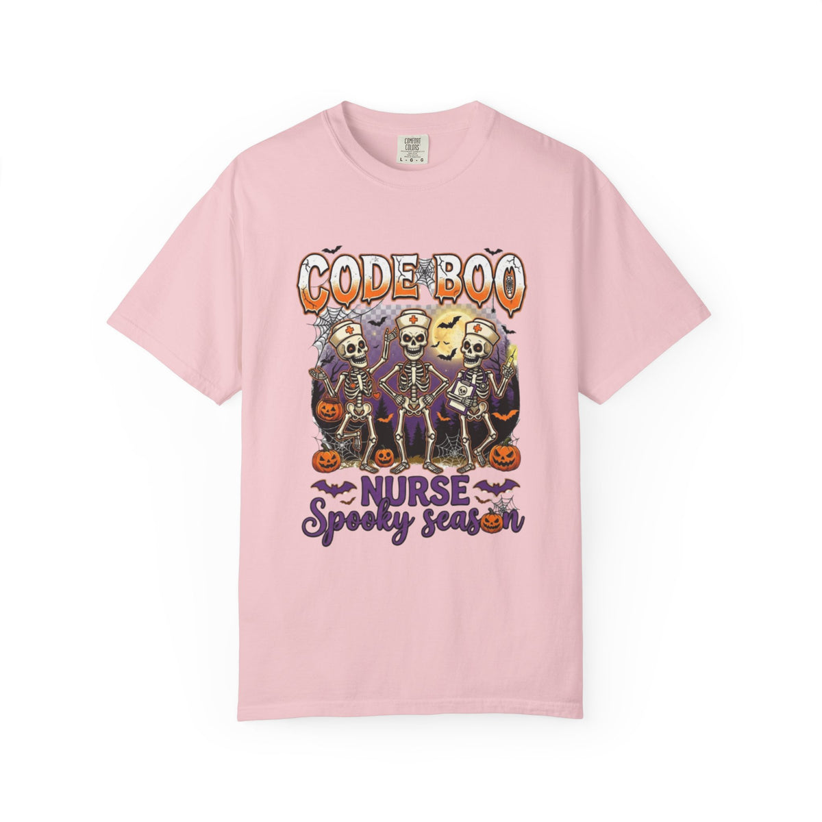 Nurse Code Boo Halloween T‑Shirt Spooky Season Skeletons