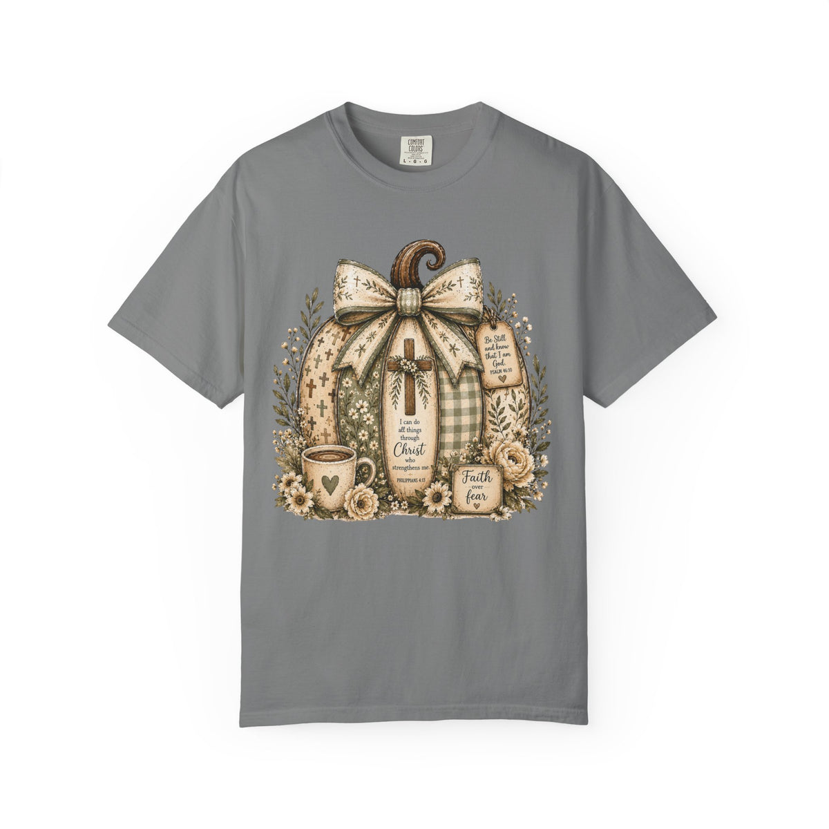 Pumpkin Blessings Tee Rustic Autumn Pumpkin with Grateful Heart Design