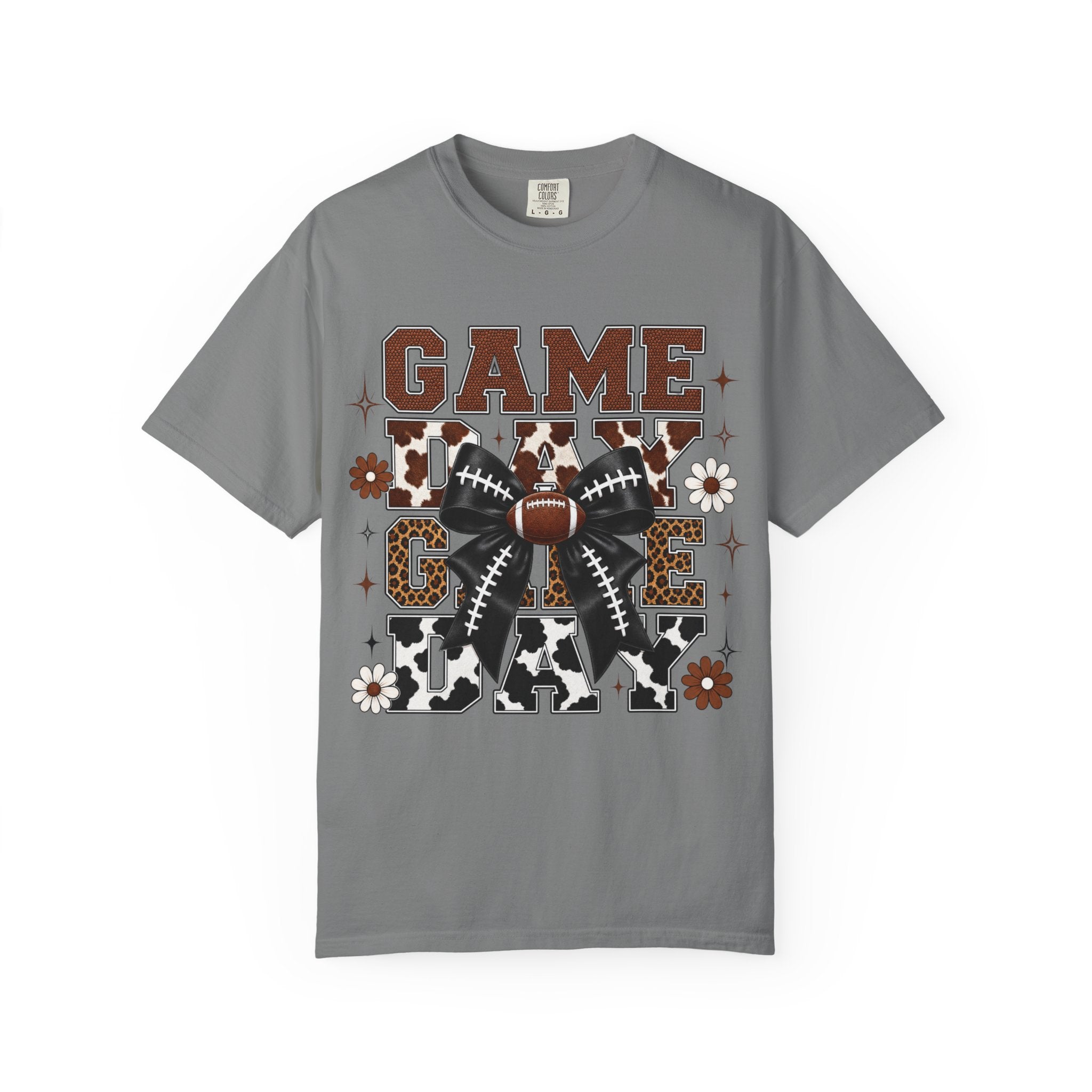 Game Day Football T Shirt Retro Bow and Floral Tailgate Tee