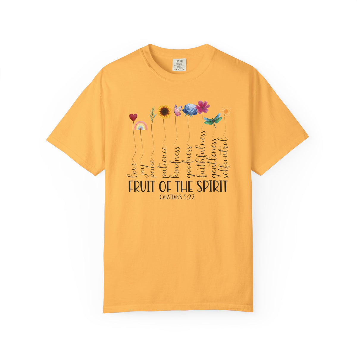 Fruit of the Spirit Floral Tee shirt | Galatians 5:22 Scripture Tee