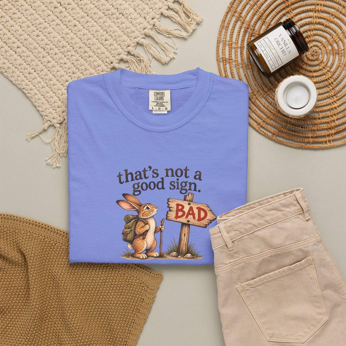 Thats Not a Good Sign bunny hikers mugshot Tee Shirt Funny hiking rabbit tee