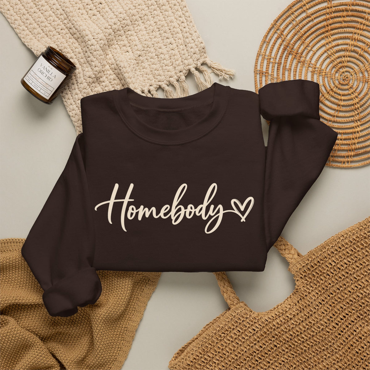 Homebody Crewneck Sweatshirt Cozy Homebody Pullover with Heart