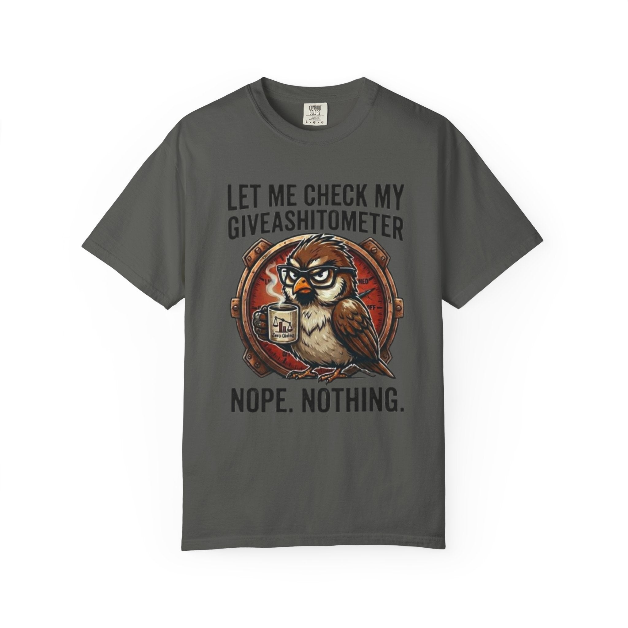 Let Me Check My Giveashitometer TShirt Funny Owl Graphic Tee