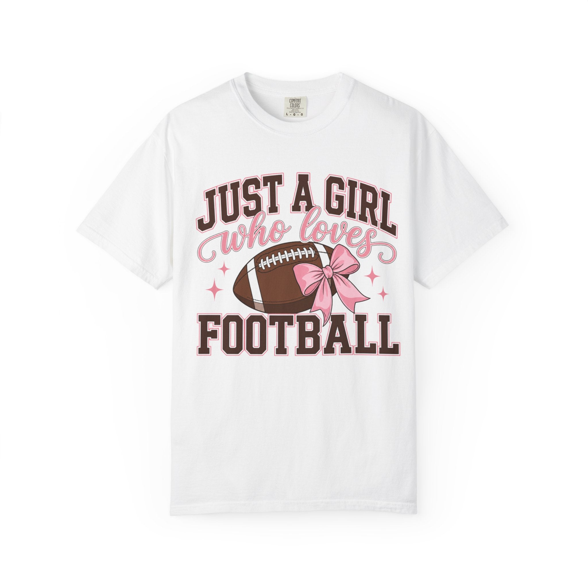 Just A Girl Who Loves Football T Shirt Pink Bow Football Tee