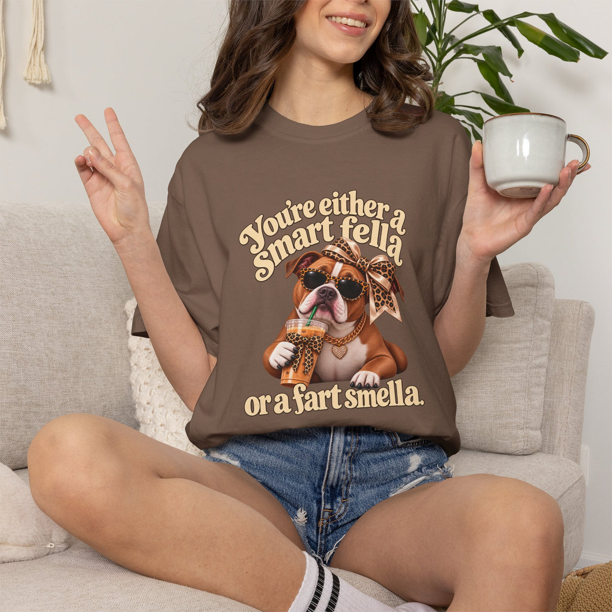 Funny Pitbull Shirt, Smart Fella Fart Smella Tee, Sarcastic Dog Mom Shirt, Coquette Dog Graphic Tee, Funny Dog Lover Gift