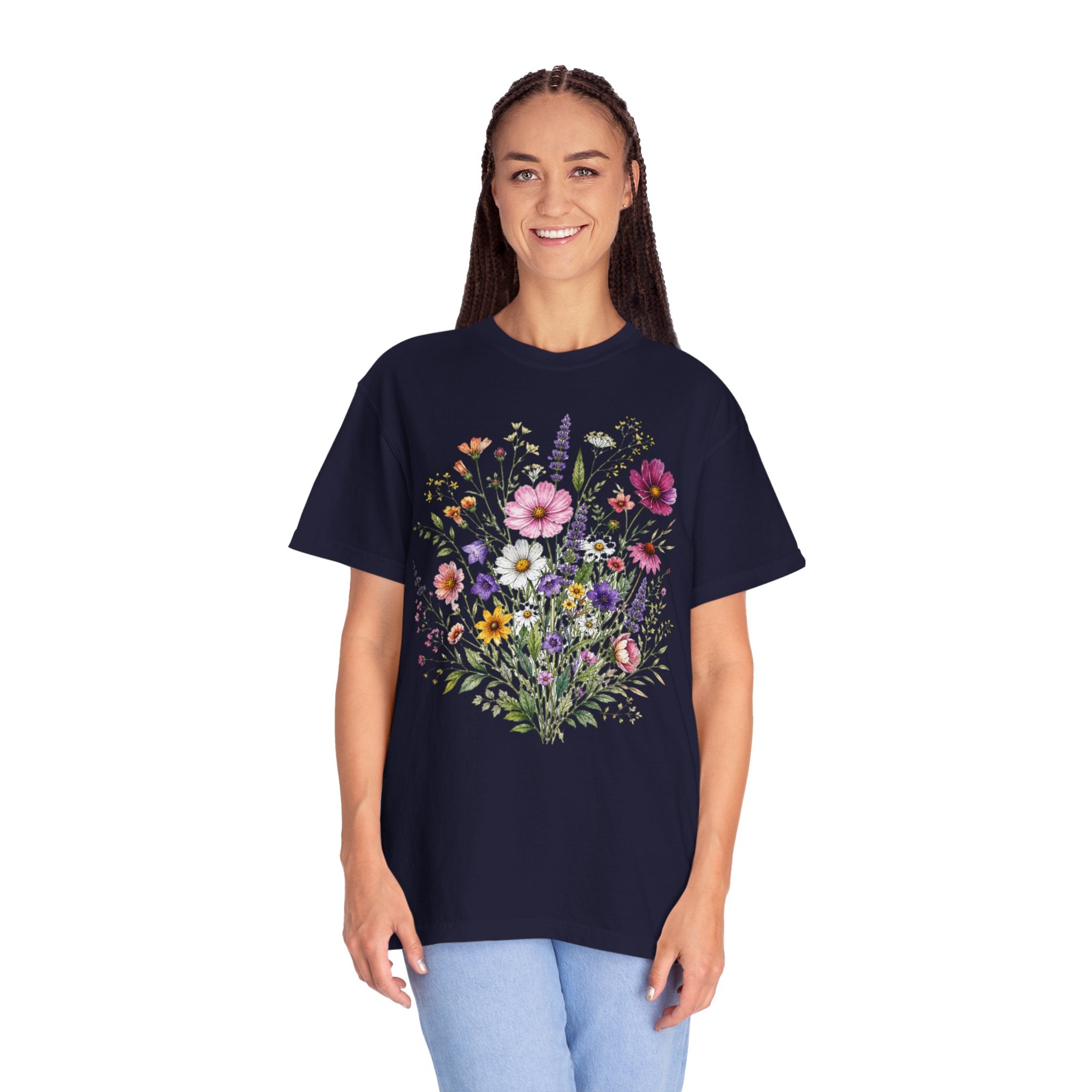 Floral Bouquet T Shirt Wildflower Garden Graphic Tee