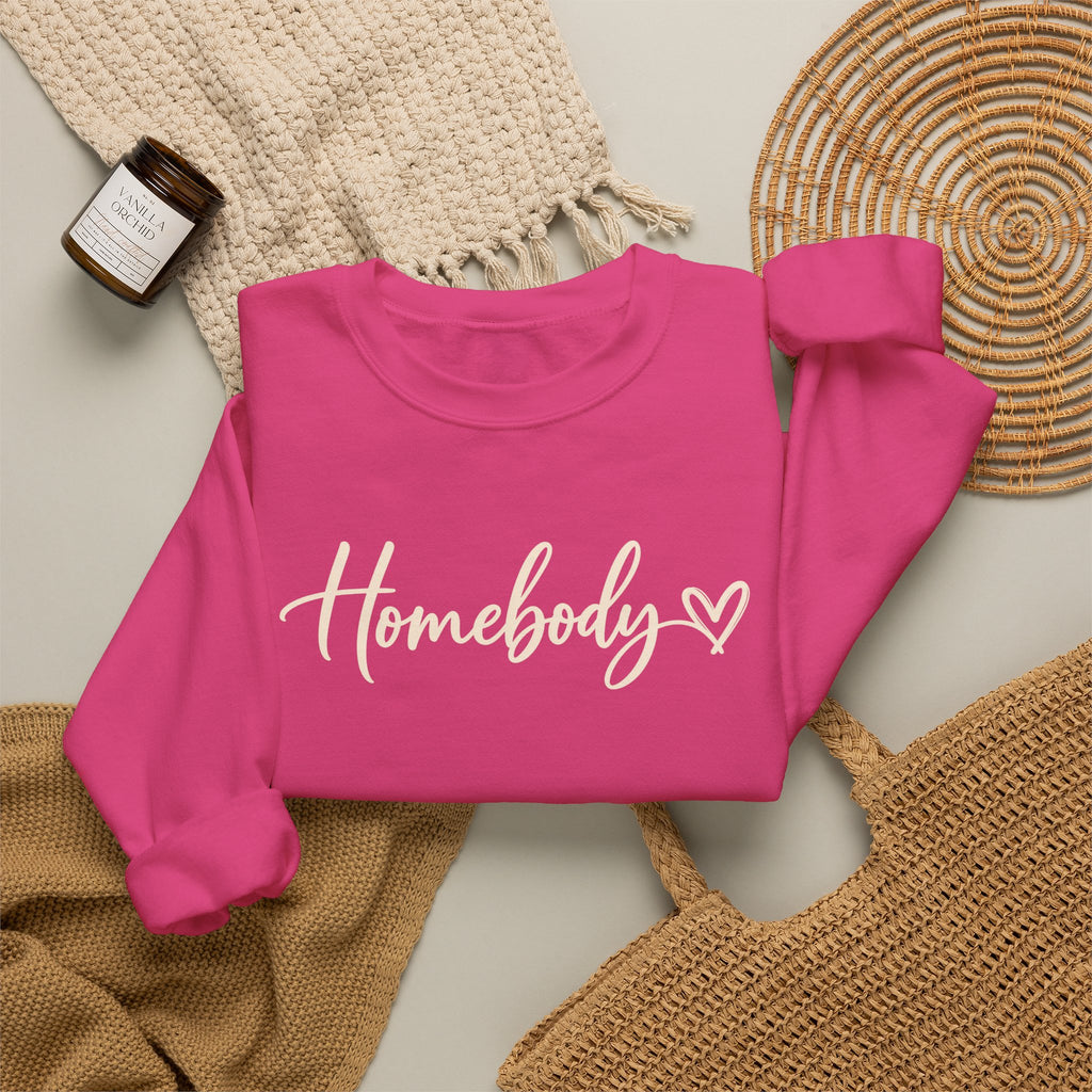 Homebody Crewneck Sweatshirt Cozy Homebody Pullover with Heart