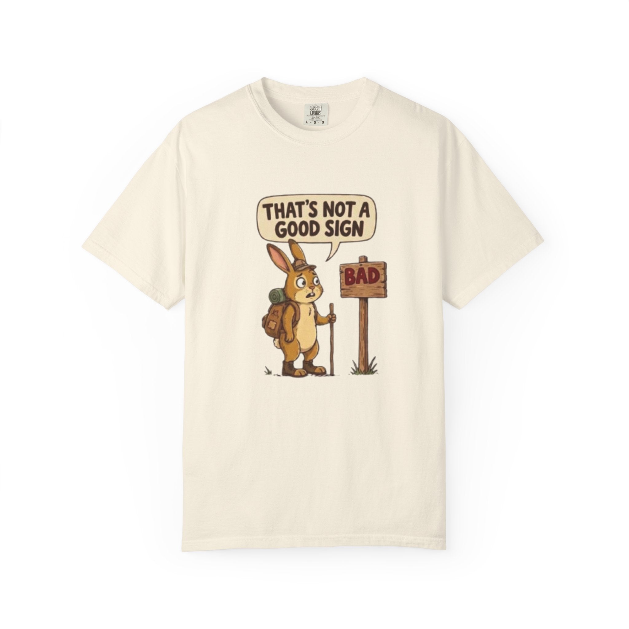 Funny Rabbit T Shirt That’s Not a Good Sign Hiking Bunny Graphic Tee