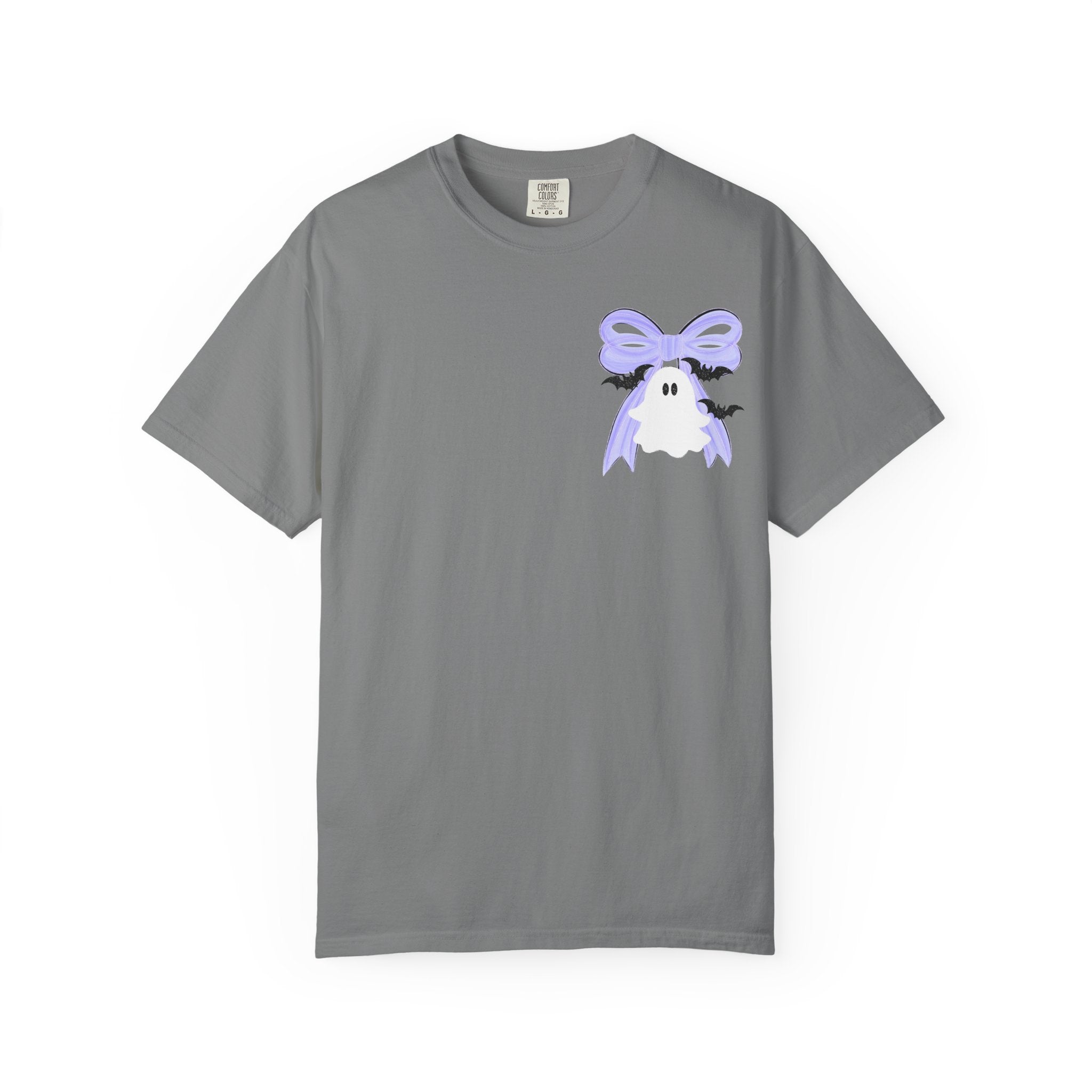 Spooky Season Ghost Tee Lavender Bow Halloween T Shirt