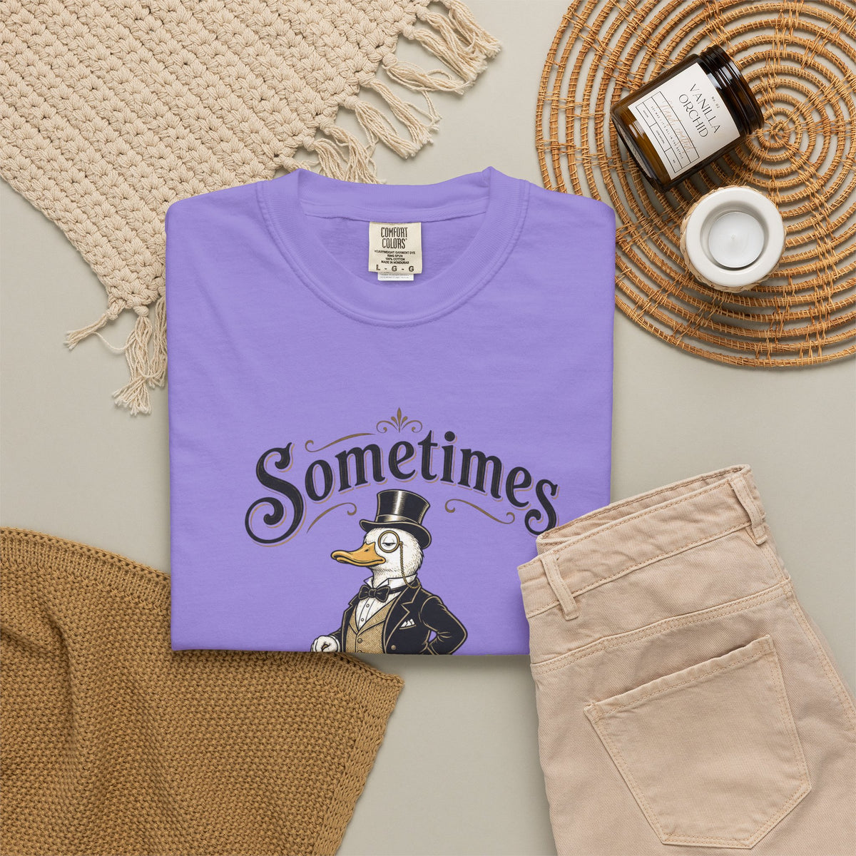 Sometimes I Just Be Fartin Tee Shirt Humorous Vintage Duck Graphic Tee