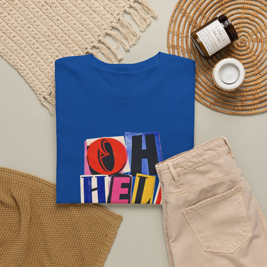 Oh Hell Naw Graphic Tee Colorful Retro Statement Shirt