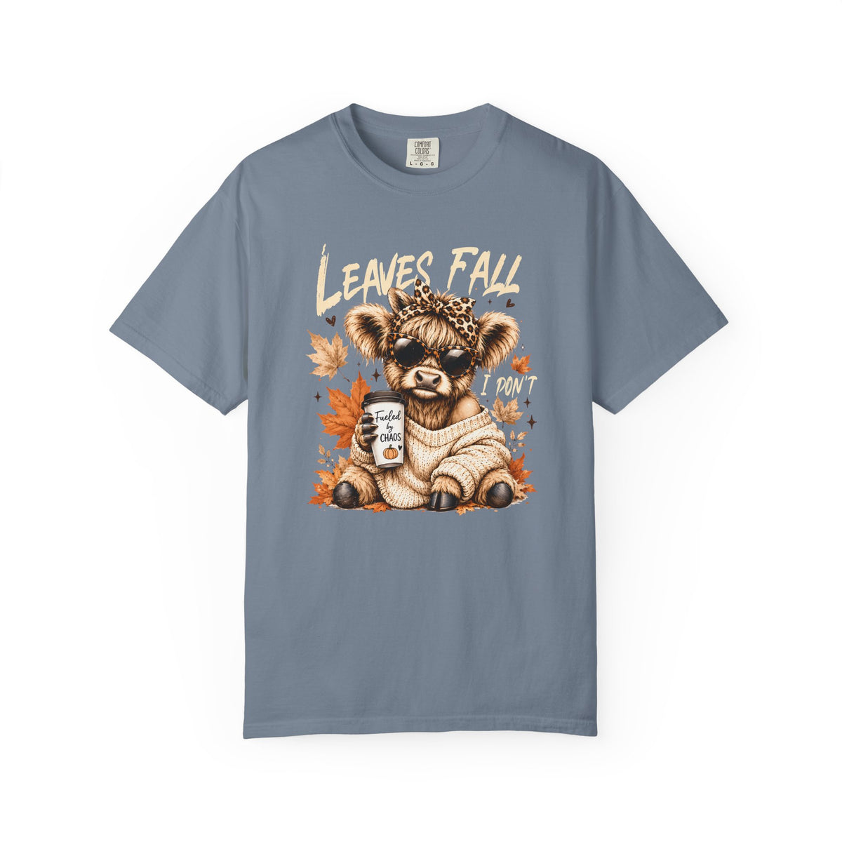 Fall Cow Graphic Tee Shirt Leaves Fall I Dont Cozy Autumn Tee