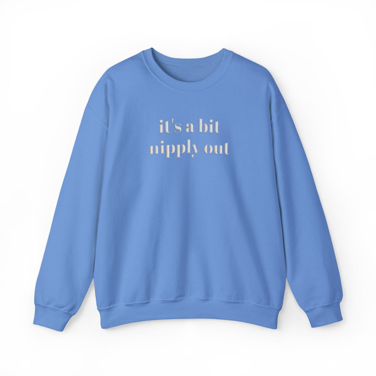 Its a Bit Nipply Out Sweatshirt, Funny Winter Puff Print Crewneck, Sarcastic Christmas Sweatshirt, Cozy Holiday Gift for Her