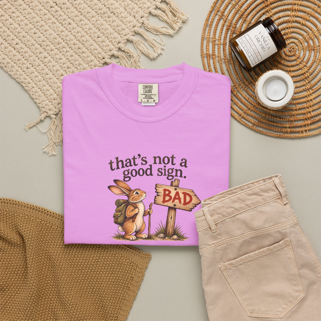 Thats Not a Good Sign bunny hikers mugshot Tee Shirt Funny hiking rabbit tee