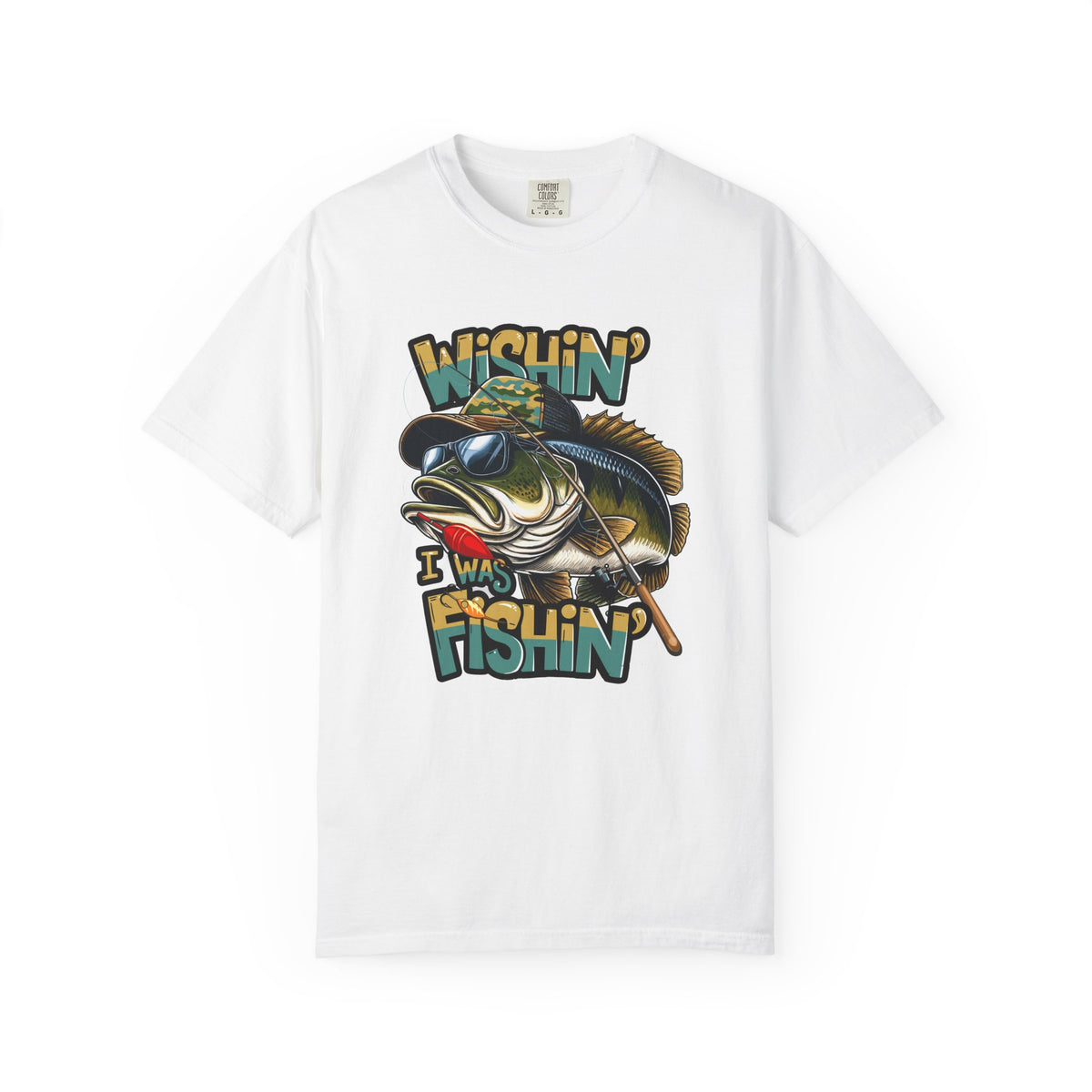 Fishing Graphic T Shirt Wishin Was Fishin Vintage Bass Tee