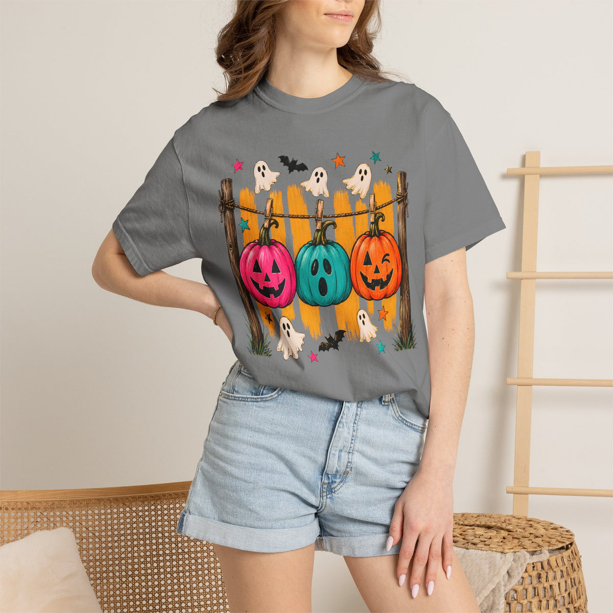 Halloween Pumpkins and Ghosts T Shirt Cute Jack O Lantern Halloween Tee