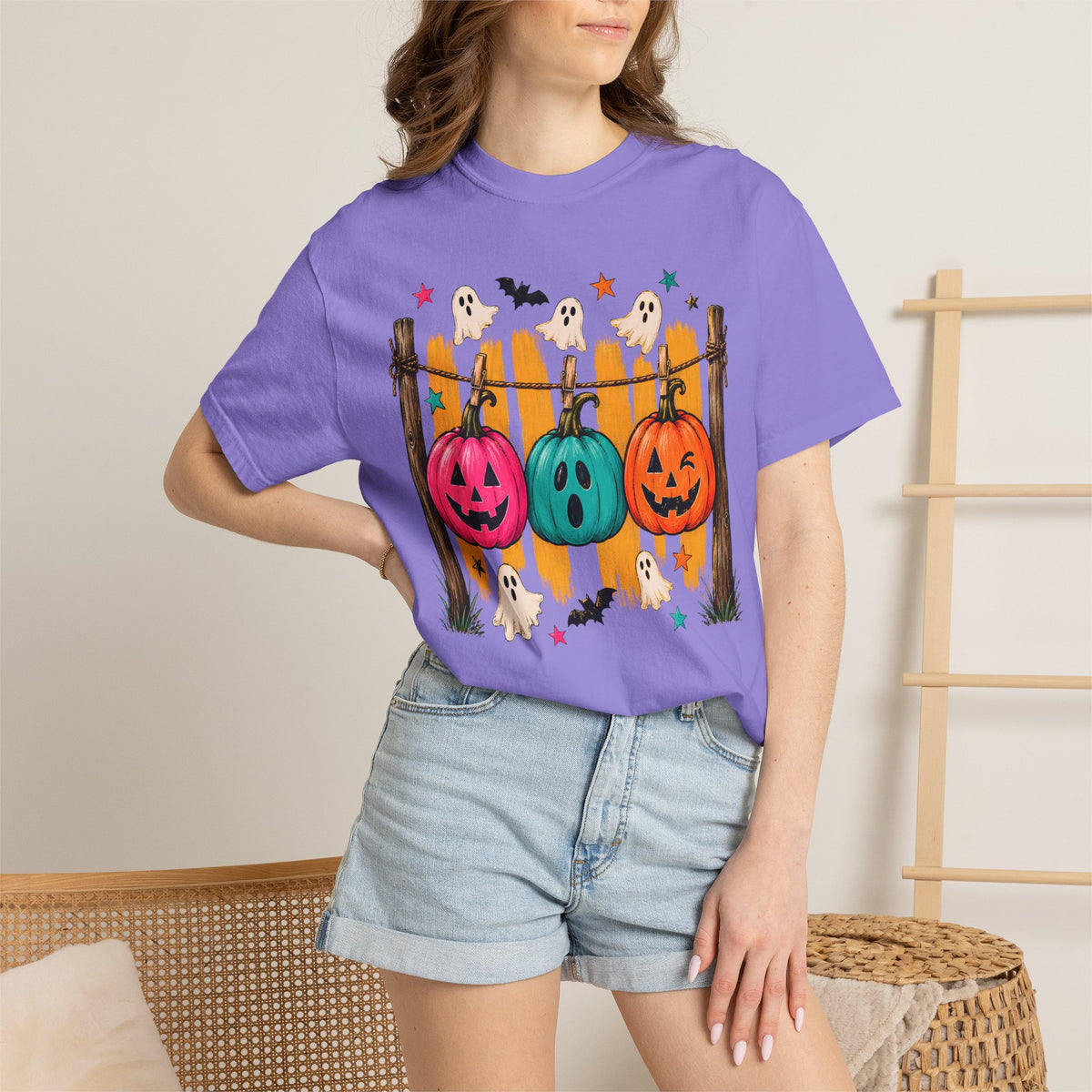 Halloween Pumpkins and Ghosts T Shirt Cute Jack O Lantern Halloween Tee