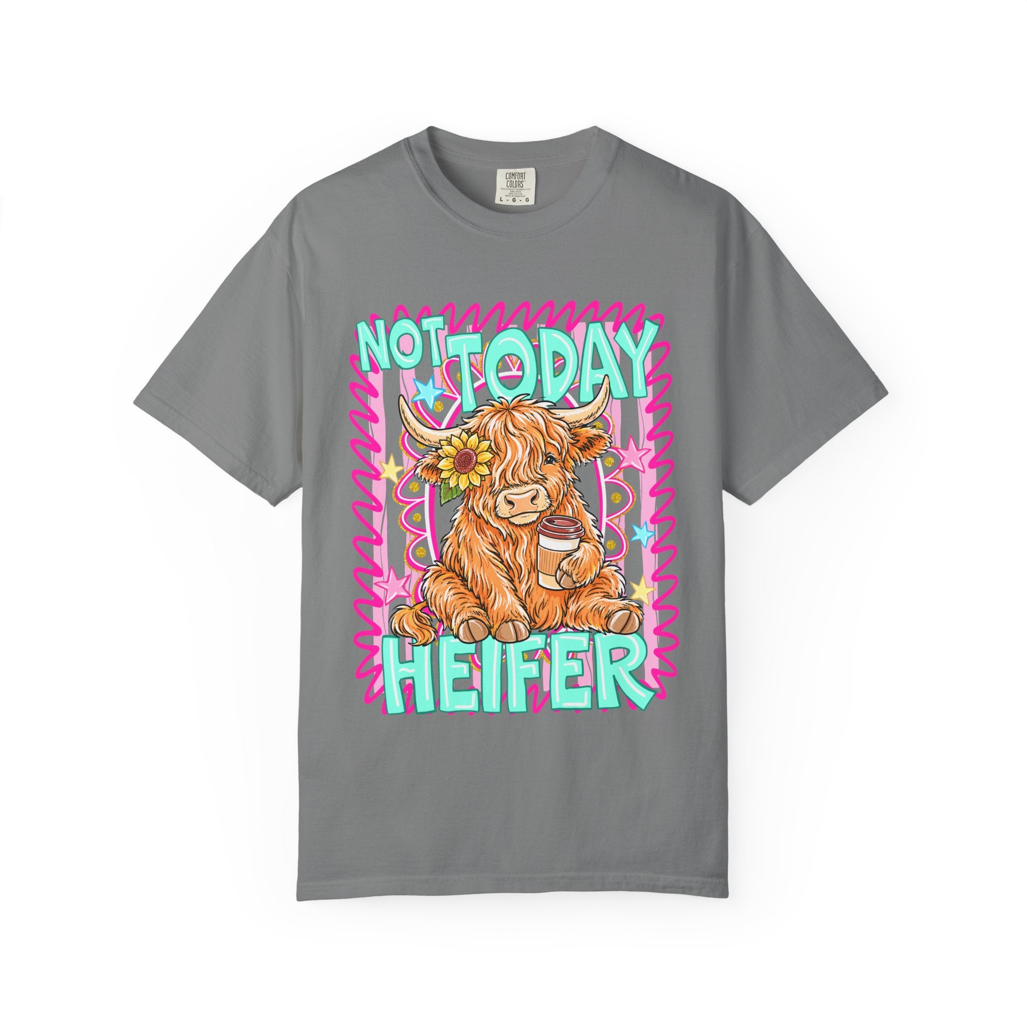 Not Today Heifer T Shirt Cute Highland Cow Graphic Tee