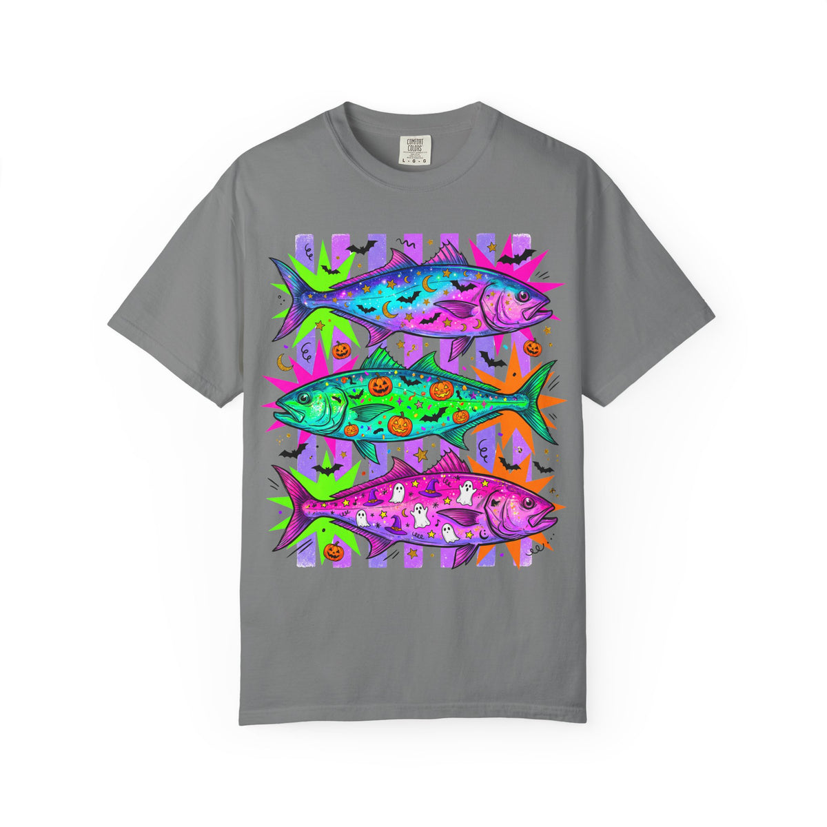 Bright Halloween Tropical Mackerel T-Shirt — Colorful Surf & Beach Fish Graphic Tee