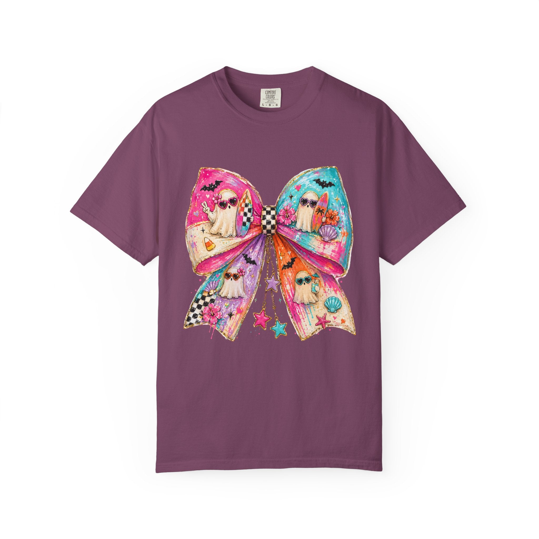 Colorful Bow Graphic T Shirt Cute Rainbow Bow Design