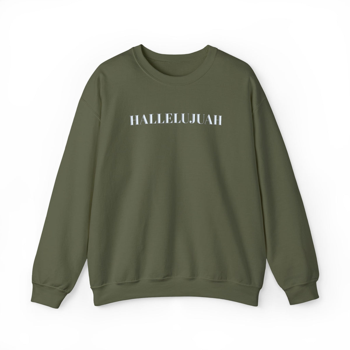 Hallelujah Puff Print Sweatshirt, Christian Faith Crewneck, Raised Letter Sweatshirt, Religious Gift for Her