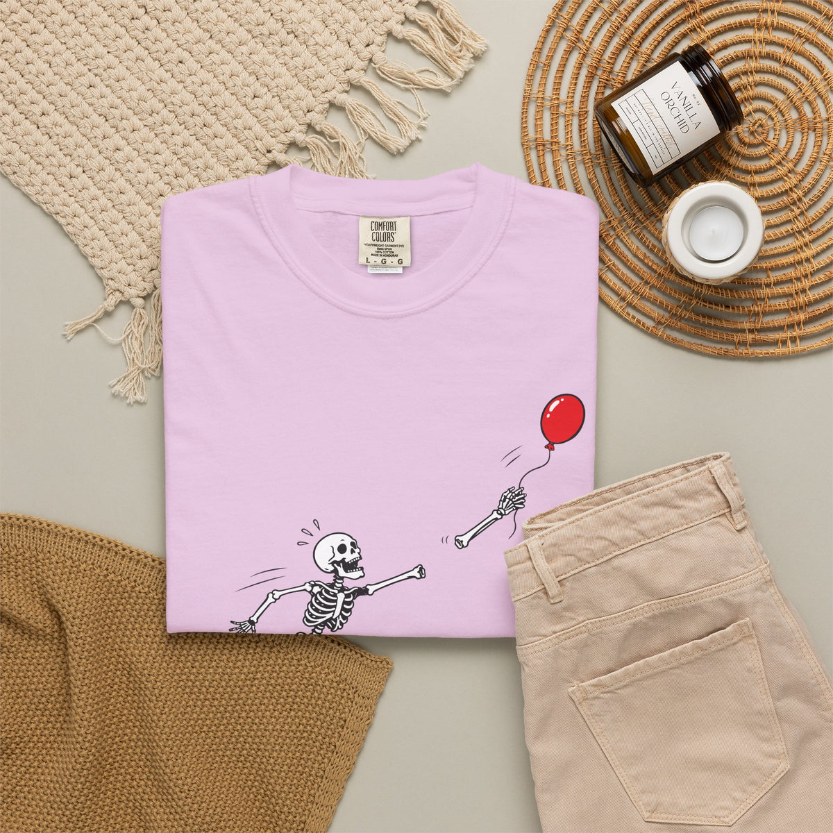 Skeleton Chasing Balloon Tee Shirt Well shit Graphic Tee