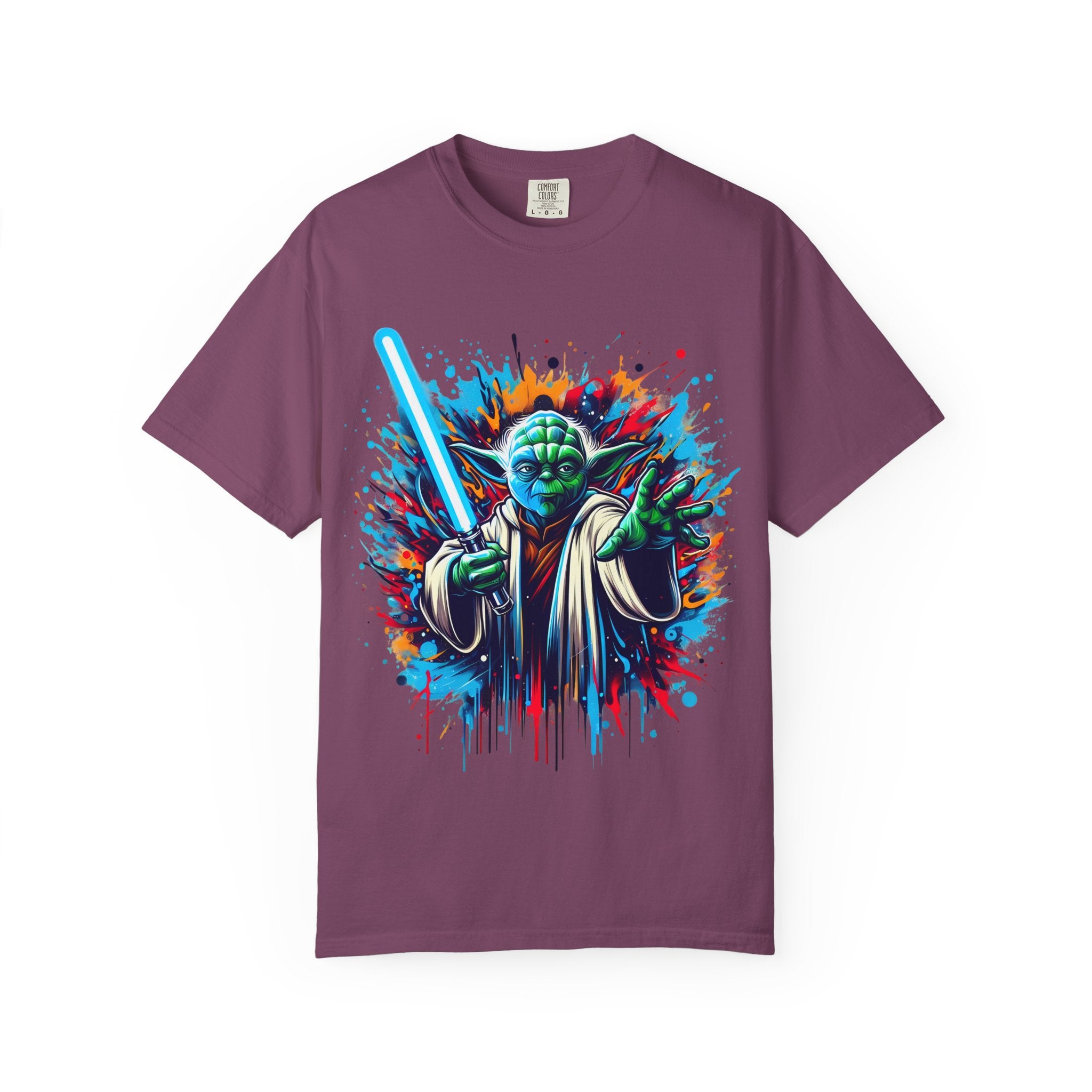 Galactic Jedi Warrior T Shirt Yoda Lightsaber Graphic Tee