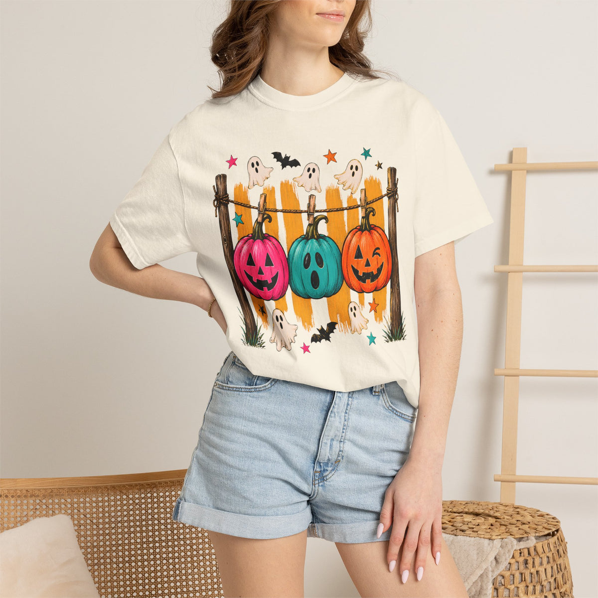Halloween Pumpkins and Ghosts T Shirt Cute Jack O Lantern Halloween Tee