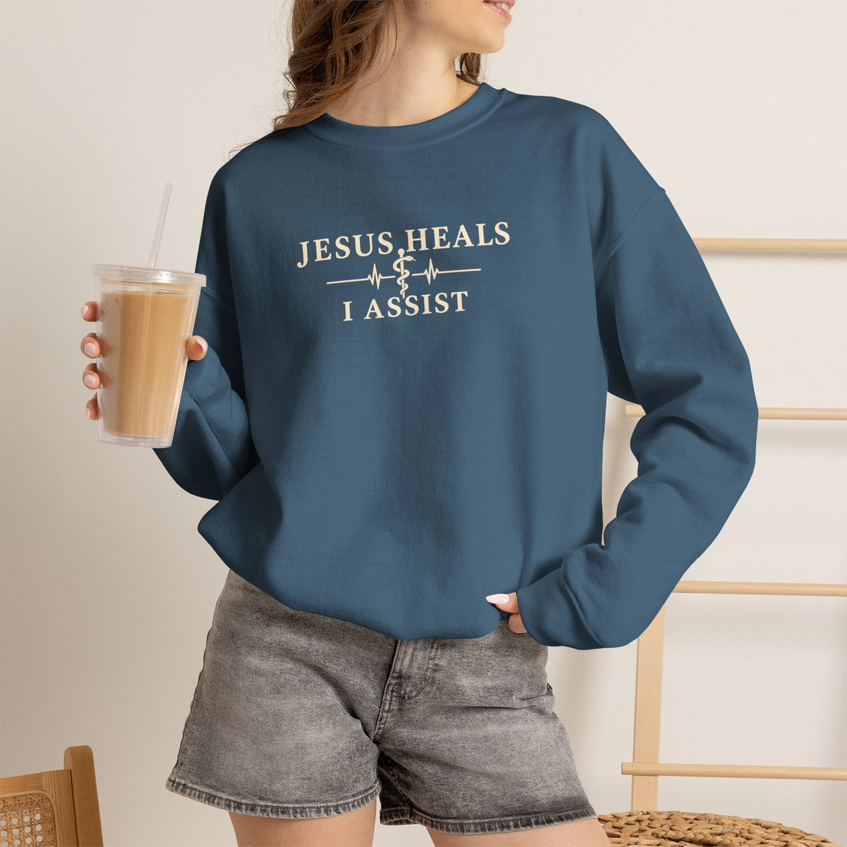 Jesus Heals I Assist Sweatshirt, Christian Nurse Gift, Faith Based Medical Crewneck, Healthcare Worker Gift, Nurse Appreciation