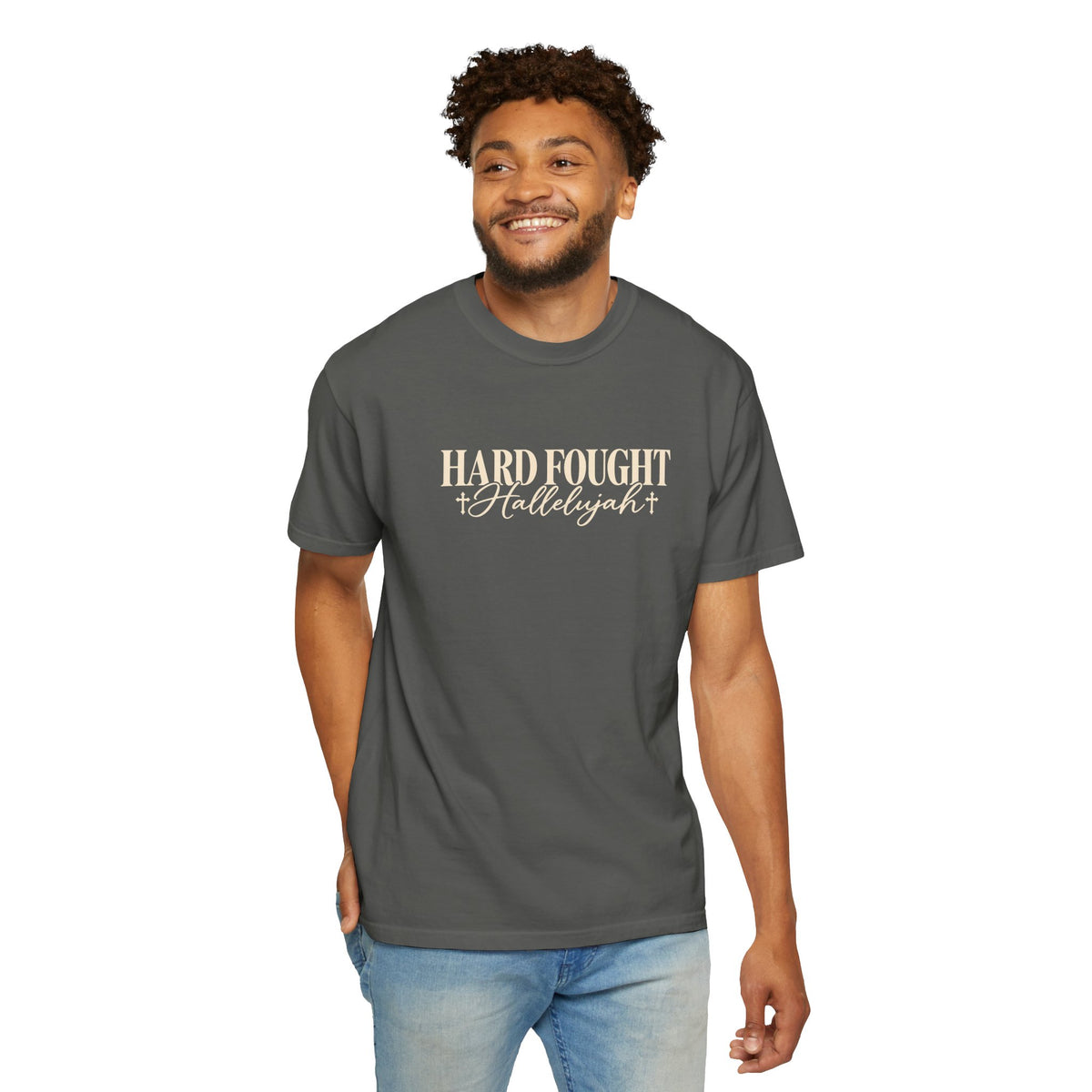 Hard Fought Hallelujah T Shirt Inspirational Christian Graphic Tee