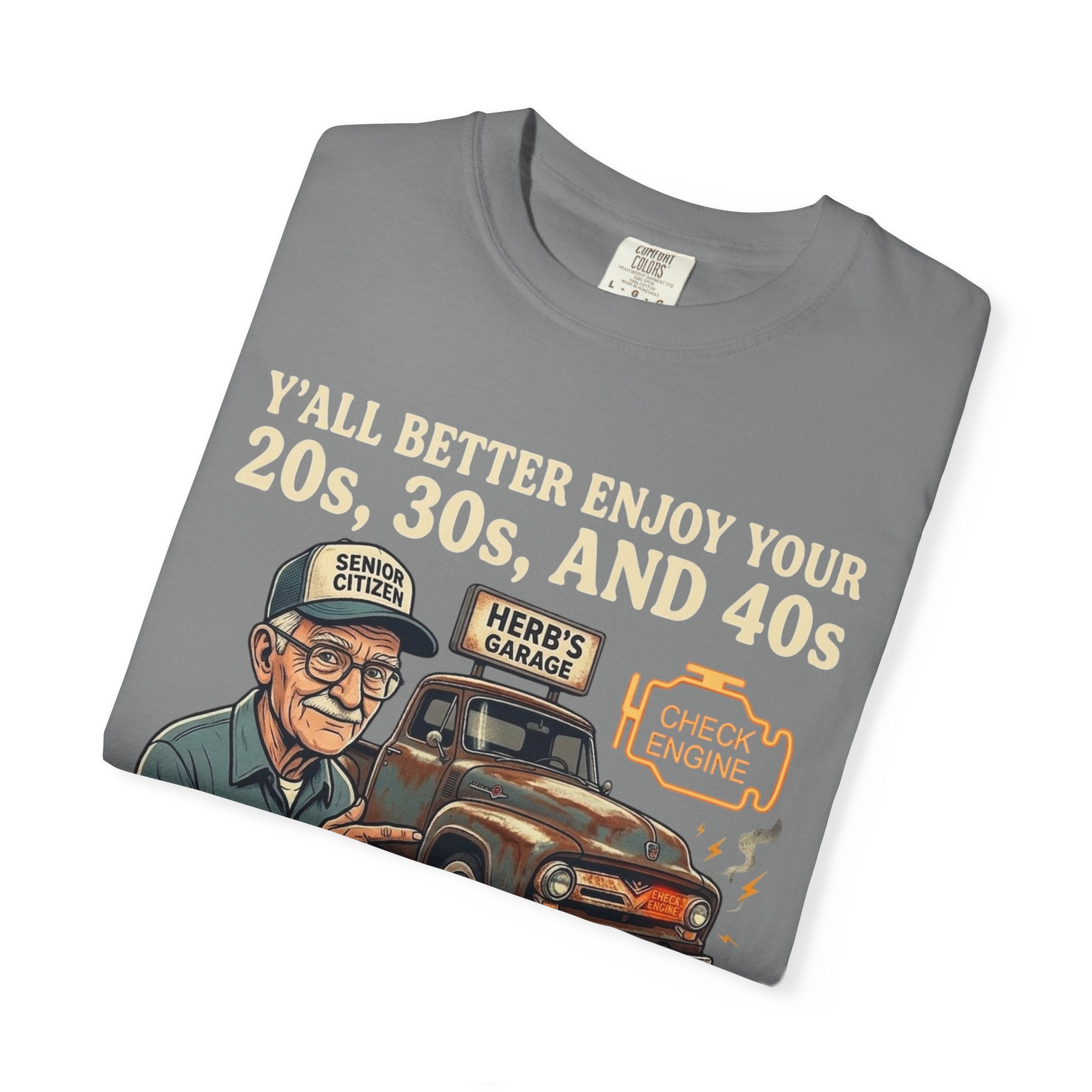 Check Engine Light Tee Shirt Funny Vintage Grandpa Truck Tee