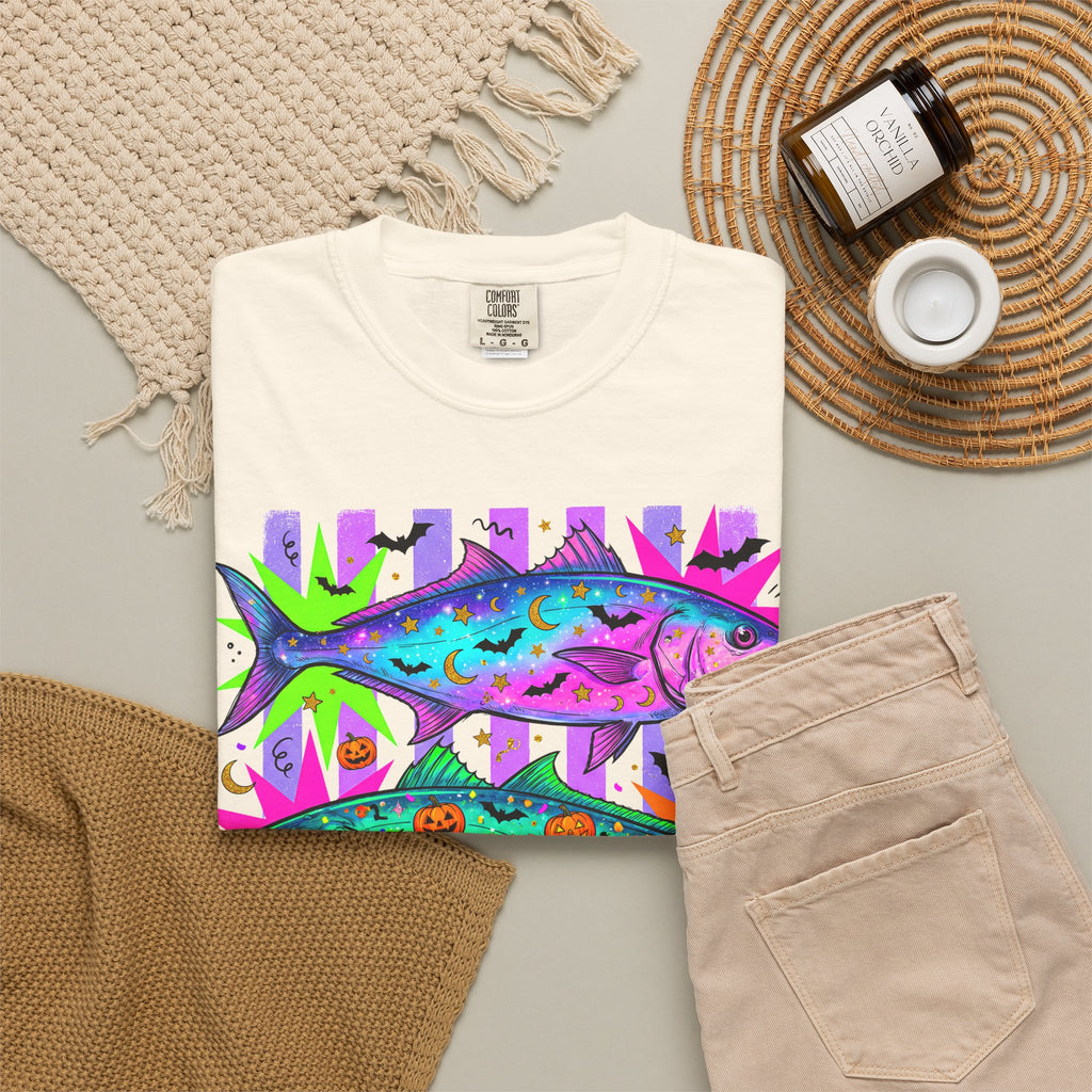 Bright Halloween Tropical Mackerel T-Shirt — Colorful Surf & Beach Fish Graphic Tee