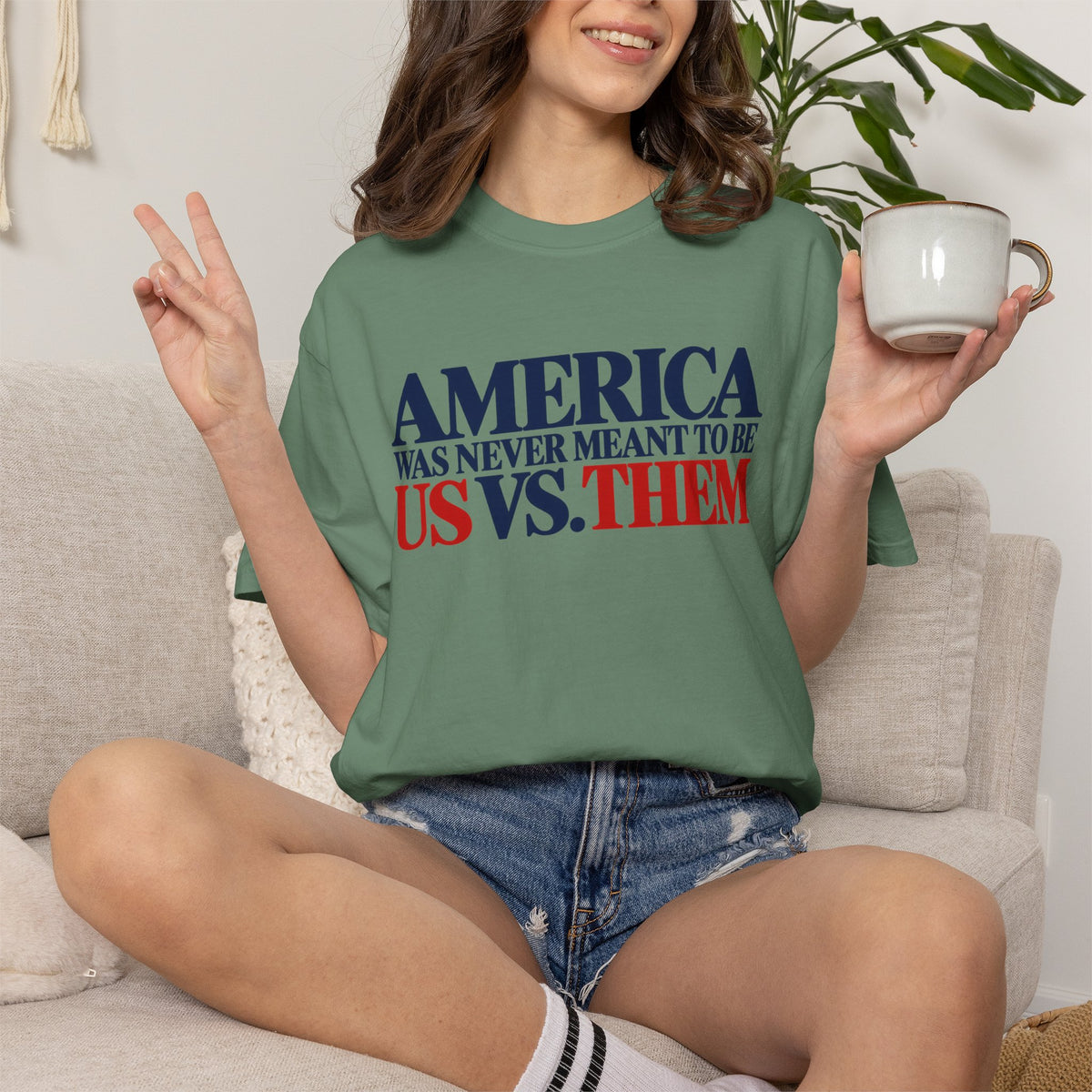 America Was Never Meant to Be Us vs Them Shirt, Unity Over Division Tee, Patriotic Statement T-Shirt, Comfort Colors Unisex Tee